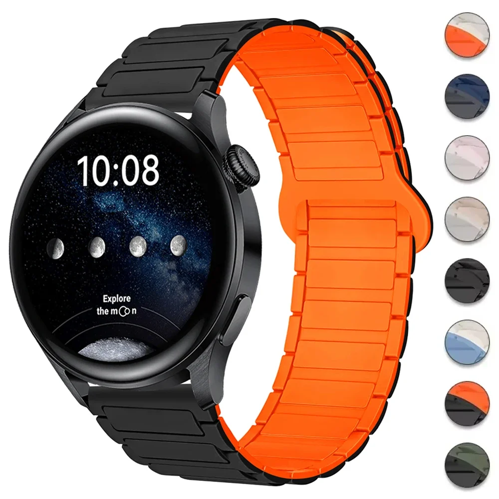 18mm 20mm 22mm Magnetic Band for Samsung Galaxy Watch 7 6 5 4 40mm 44mm 5Pro 6Classic Silicone Strap for Huawei Watch GT5 46mm