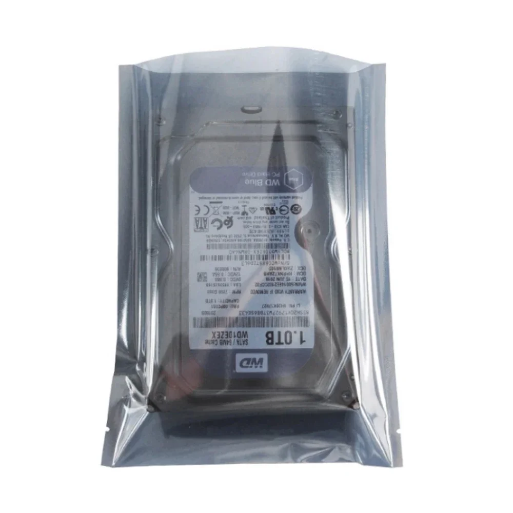 100Pcs Flat Antistatic Electronics Packaging Bag Tear Notch Open Top Heat Seal Charger Cable Retails ESD Mylar Packing Pouches