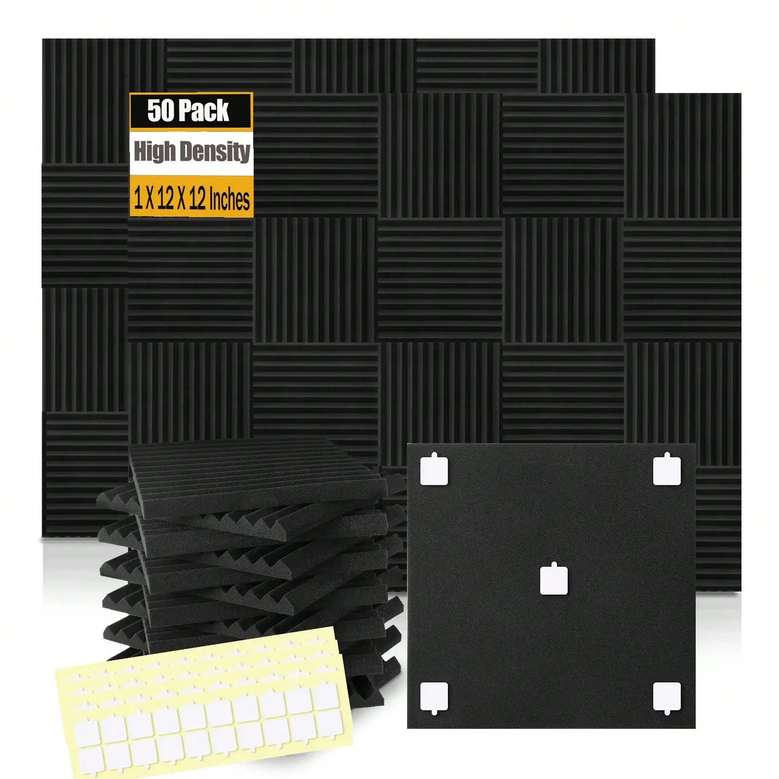 50 Pack Acoustic Foam Panels 1