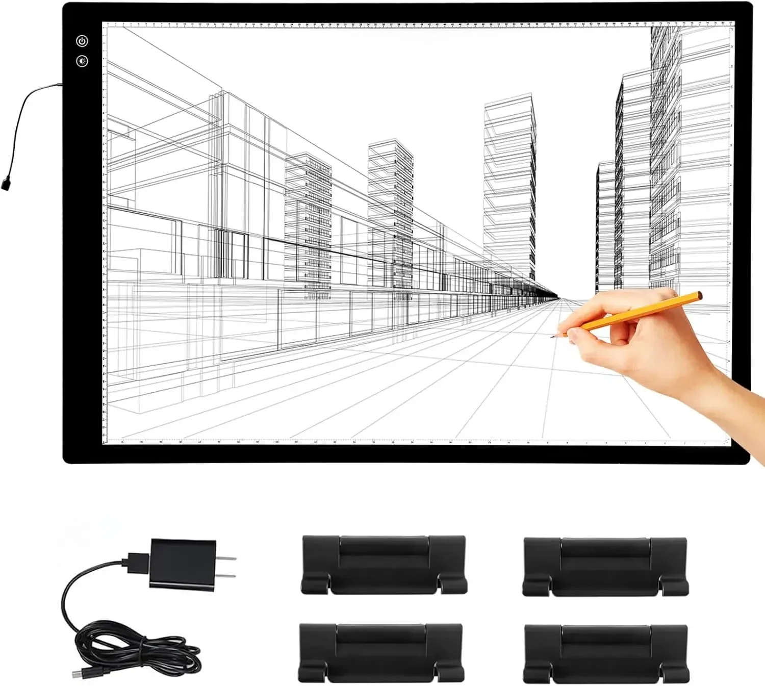 

Перезаряжаемая световая панель A1 - Ультратонкая большая световая доска для алмазной мозаики, 3 цвета, 6 уровней регулировки яркости, свет для трафаретирования