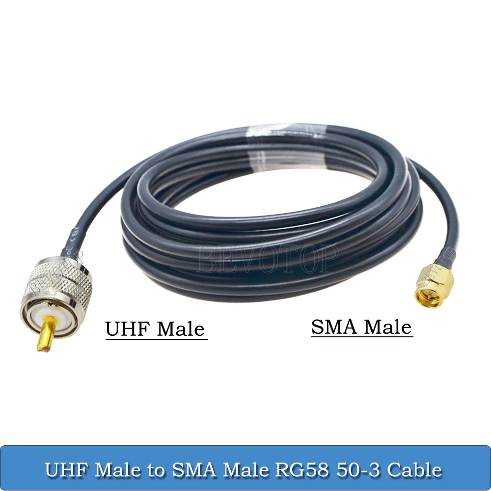 New SMA Type Male Female to UHF PL259 Male & SO239 Female Connector RG58 50-3 Pigtail Jumper RF Coaxial Extension Cable 15CM-30M