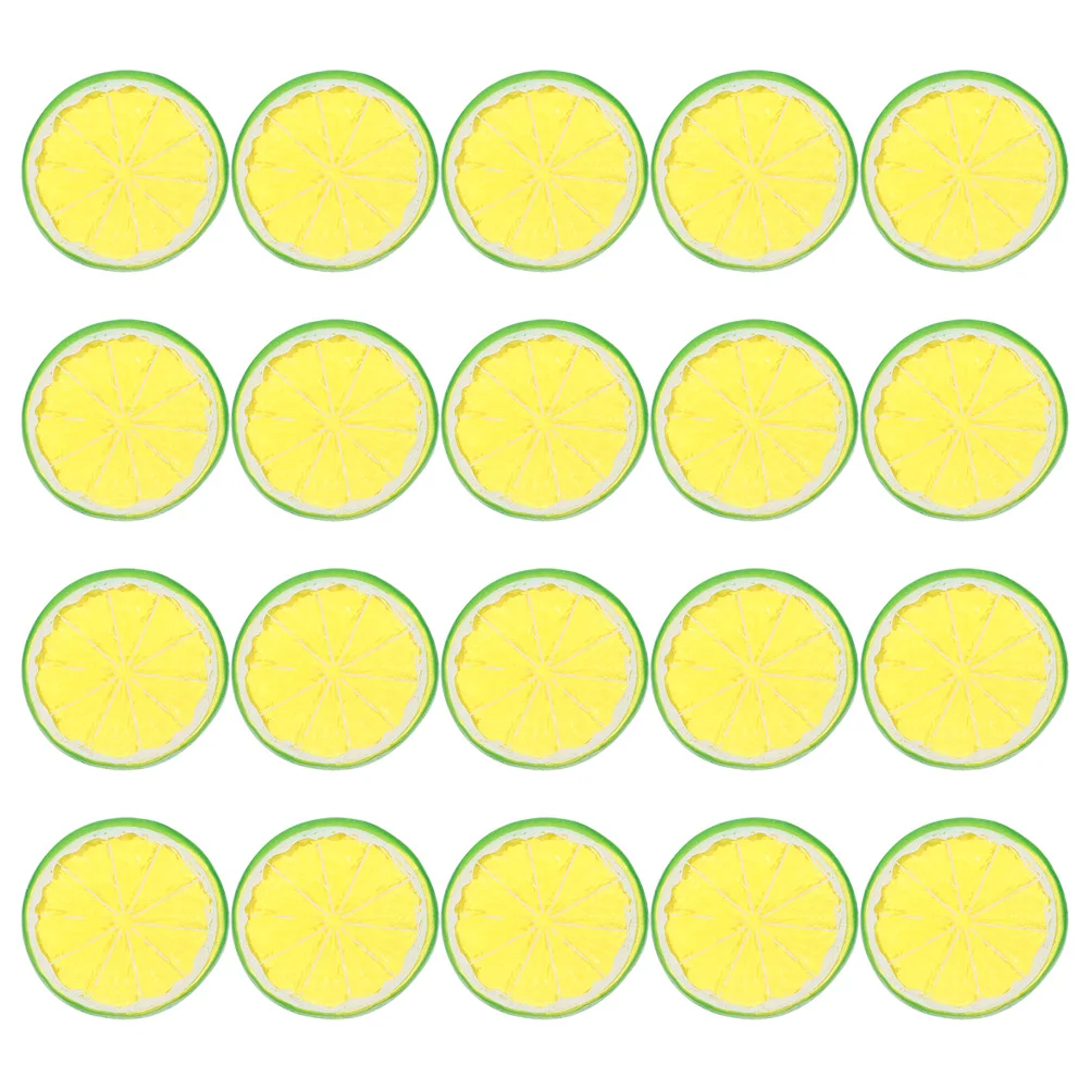 

20 Pcs Realistic Simulation Lemon Slices Artificial Fruits Decor Bright Color Plastic DIY Props Home Office Photo Studio