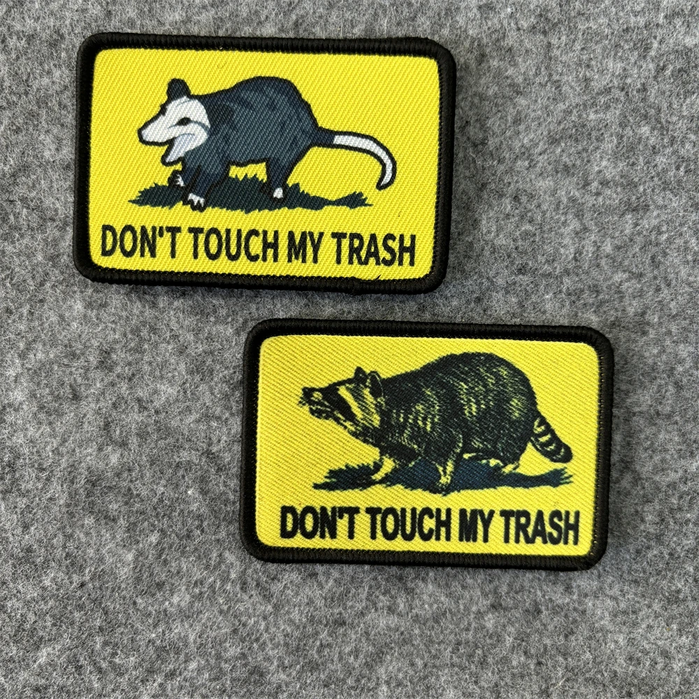 Don't Touch My Trash Raccoon Possum Tactical Patches Print Meme Armband Military Hook&Loop Backpack Accessories Stickers