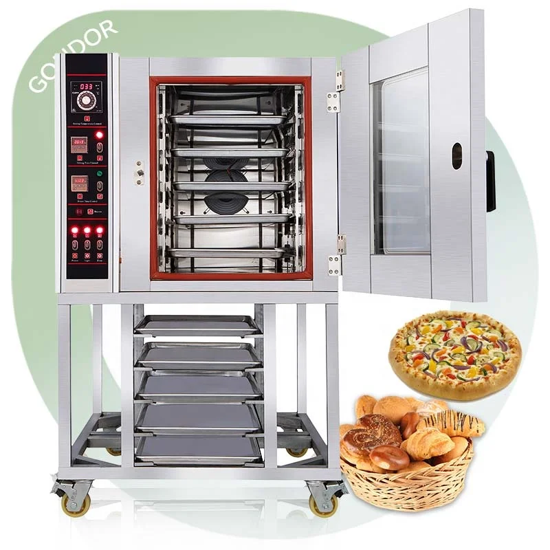 Commercial Price Set Stainless Steel Hot Air Electric Industry Bakery Equipment Bake Bread Convection Oven