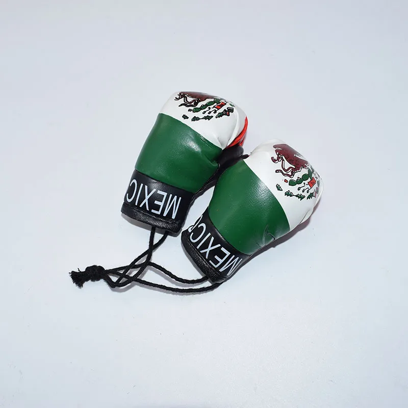 LLavero mexicano, guantes de boxeo, llavero para hombre, colgante, guantes con bandera de partido de boxeo, Mini guante, bolsa de coche, colgante, accesorios de joyería