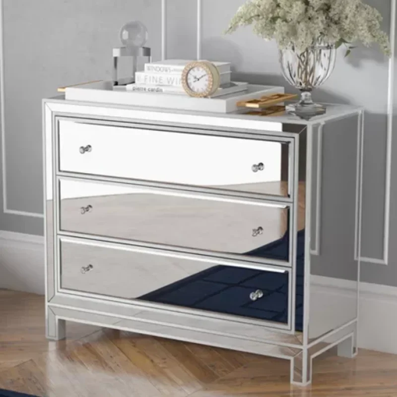 2026 Hot Sale  'Champagne mirrored chest of drawer mirrored living room cabinets
