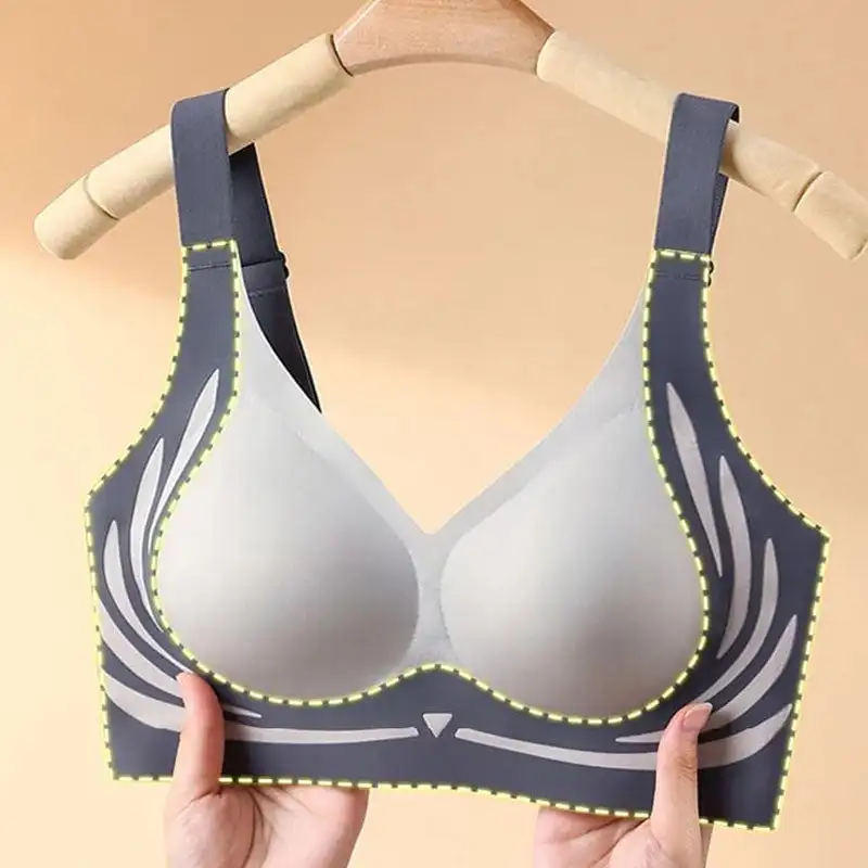 Women\'s Bra Breasts Lifting Anti Sagging Wireless Push Up Bra Seamless Adjustable Lingerie Brassiere