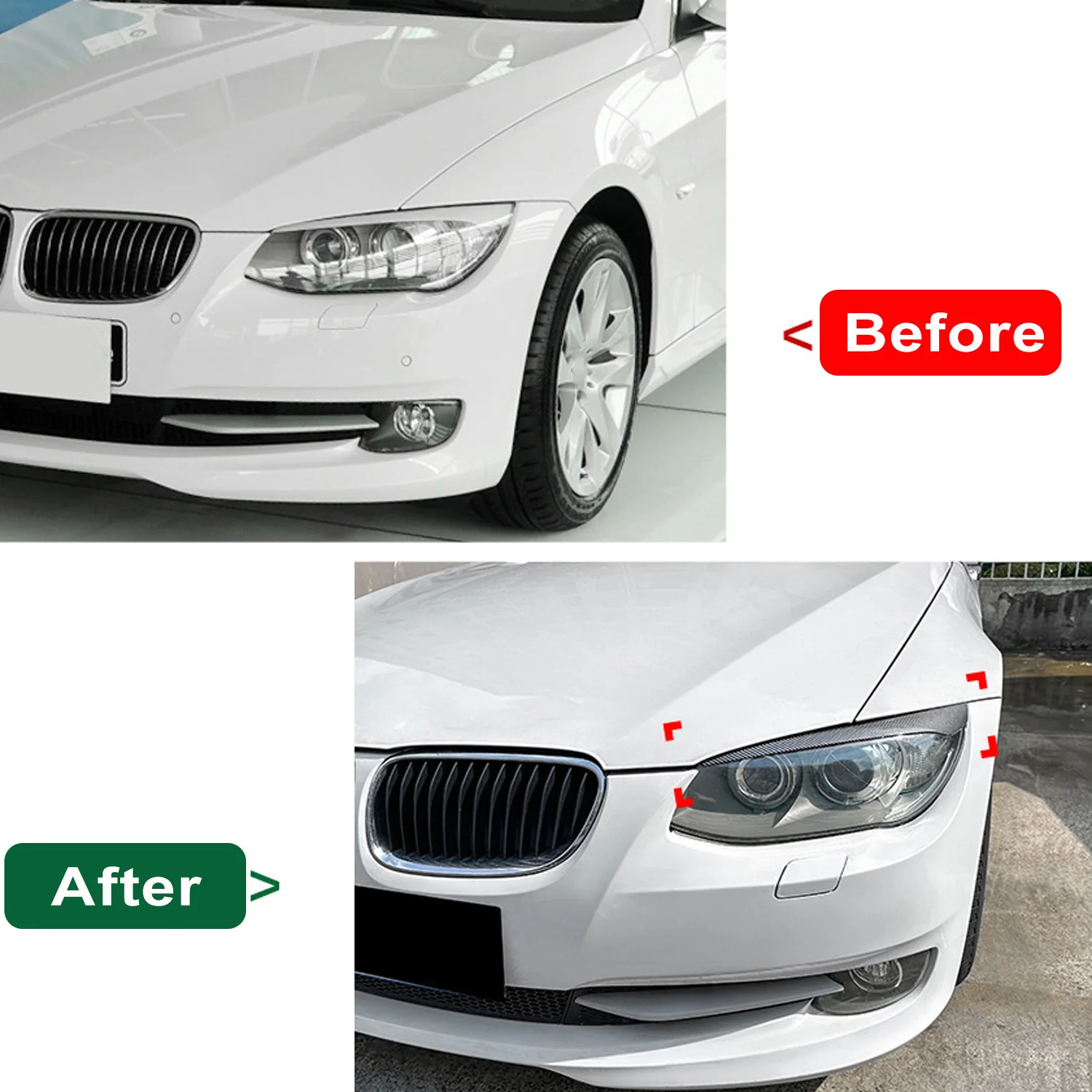 Headlight Eyelids Head Light Lamp Eyebrow Cover Trim Headlight Eyebrow For BMW 3 Series E92 E93 LCI 2010-2012 Car Accessories