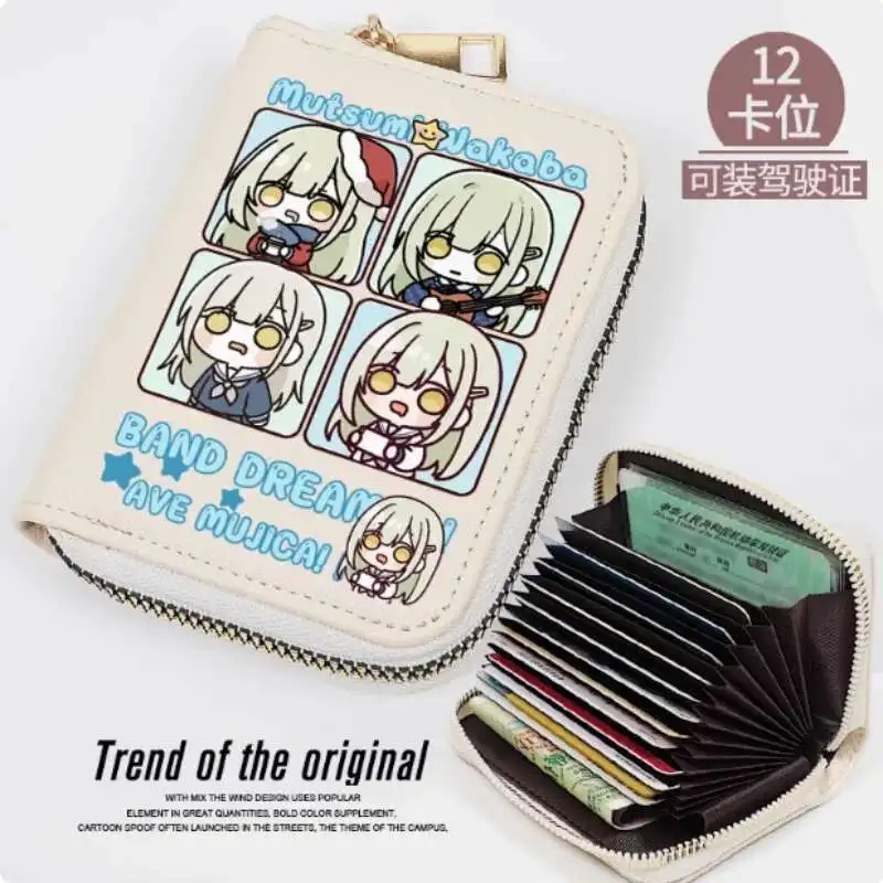 

Anime Bangdream Ave Mujica Fashion Wallet PU Purse Card Coin Zipper Cash Holder Bag Cosplay Gift B2268 Anime