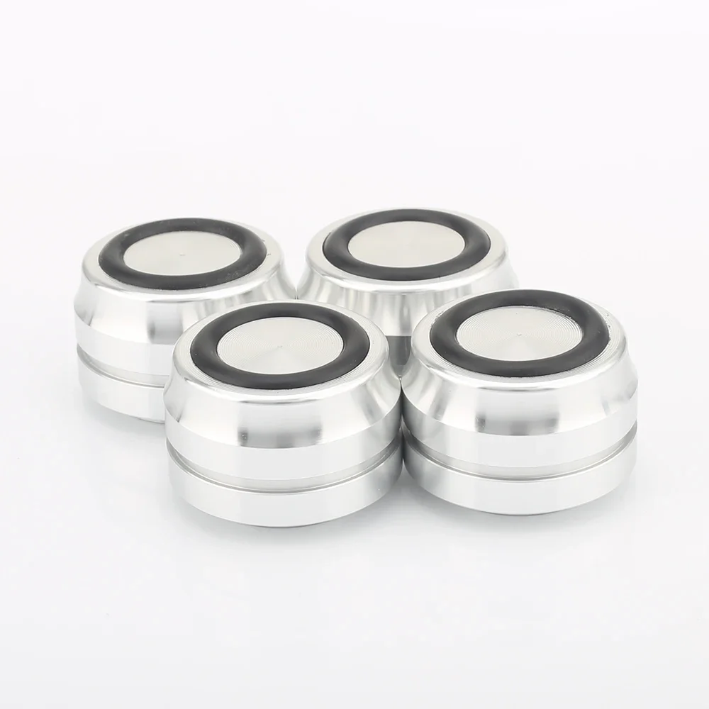 4xAudiocrast FT001 الفضة الصلبة الألومنيوم قدم وسادة قاعدة 23*33 مللي متر مشغل أقراص مضغوطة مكبر للصوت المتكلم