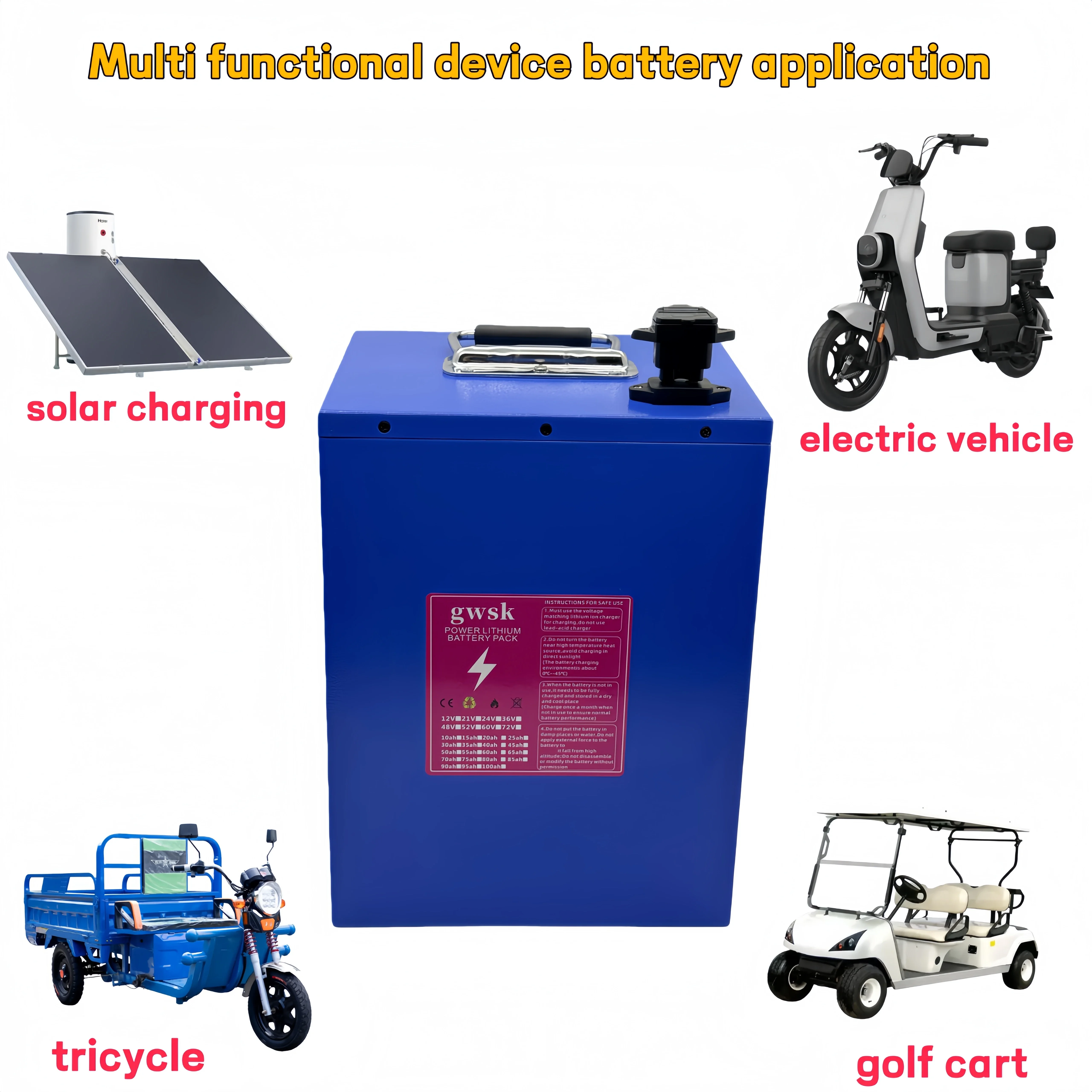 

New 100% brand new full capacity 21700 lithium-ion battery, 72V60V48V, 20AH-50AH capacity, application 3000W