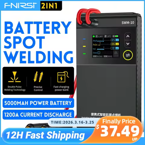 FNIRSI SWM-10 Portable Battery Spot Welder DIY Mini Welding Machine 18650 Battery Pack Welding Tool 5000mah Weldable 0.25mm