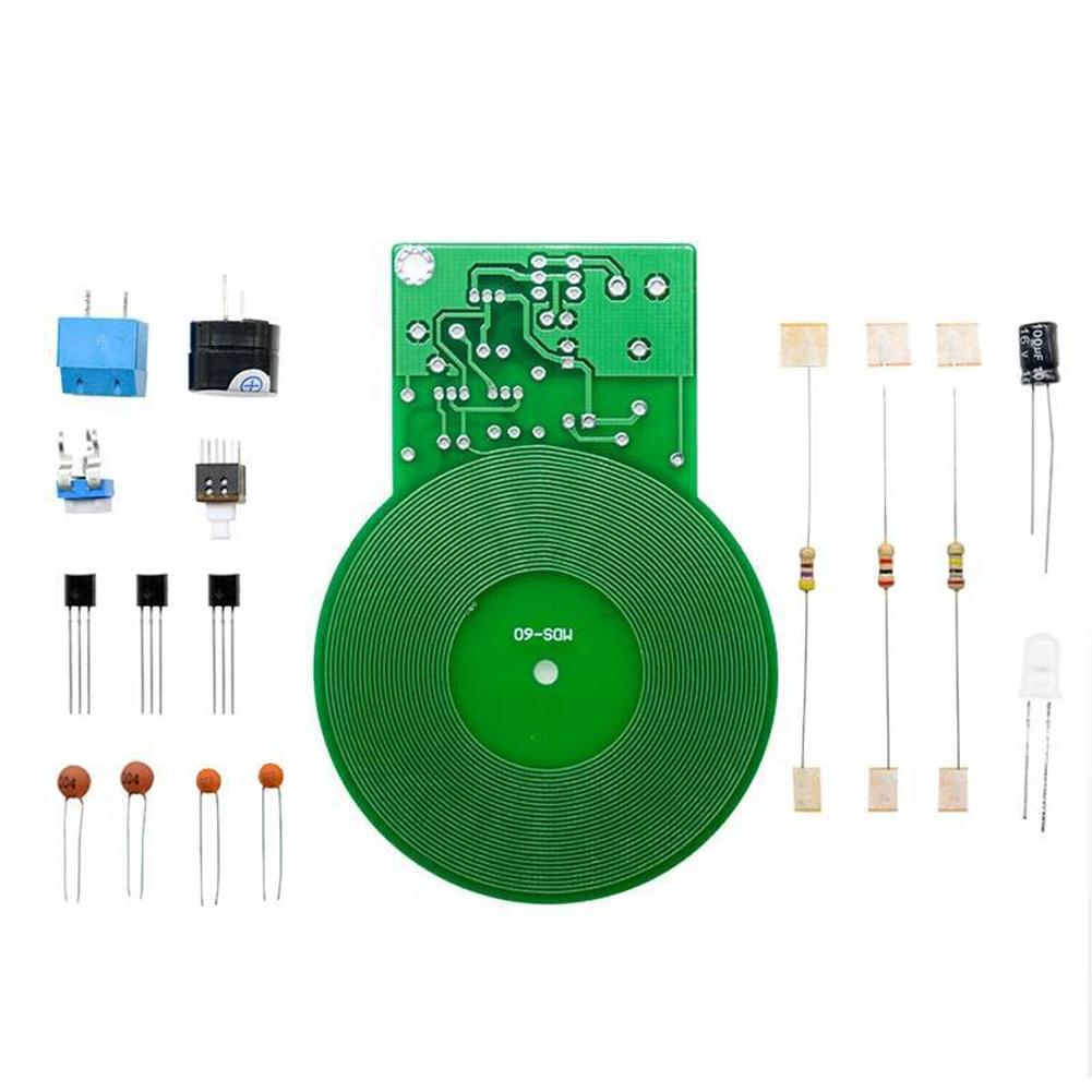 DIY Metal Detector Kit DC 3V-5V 60mm Electronic Kit Electronic Practice Kit Non-contact Sensor Board Module Metal Detector Part