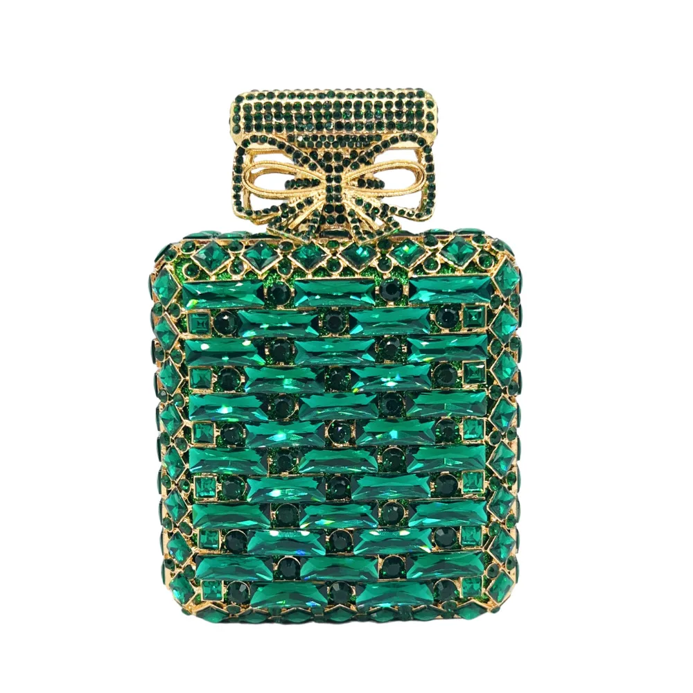 

Perfume Bottle Diamond Dinner Bag Chain Full Of Diamonds Banquet Handbag Clutch Rhinestone Purse Ladies Cosmetic Pouch Organizer