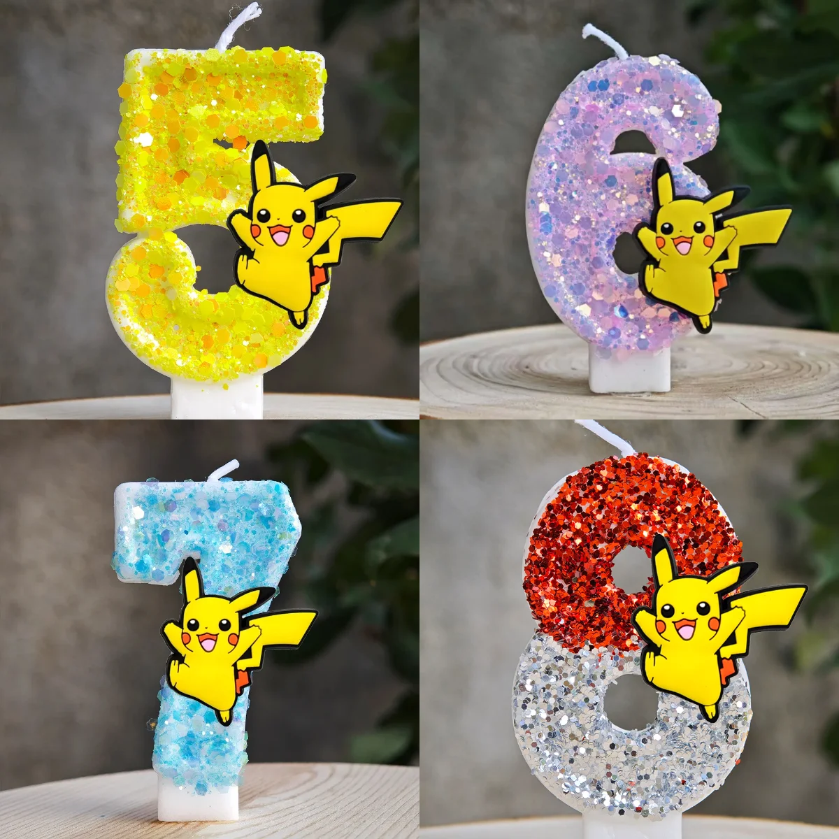 Pikachu Kerze Nummer 0-9 Geburtstagstorte Kerze Dekoration Pokemon Geburtstag Party Kuchen Topper Baby Dusche Dekoration Geschenk