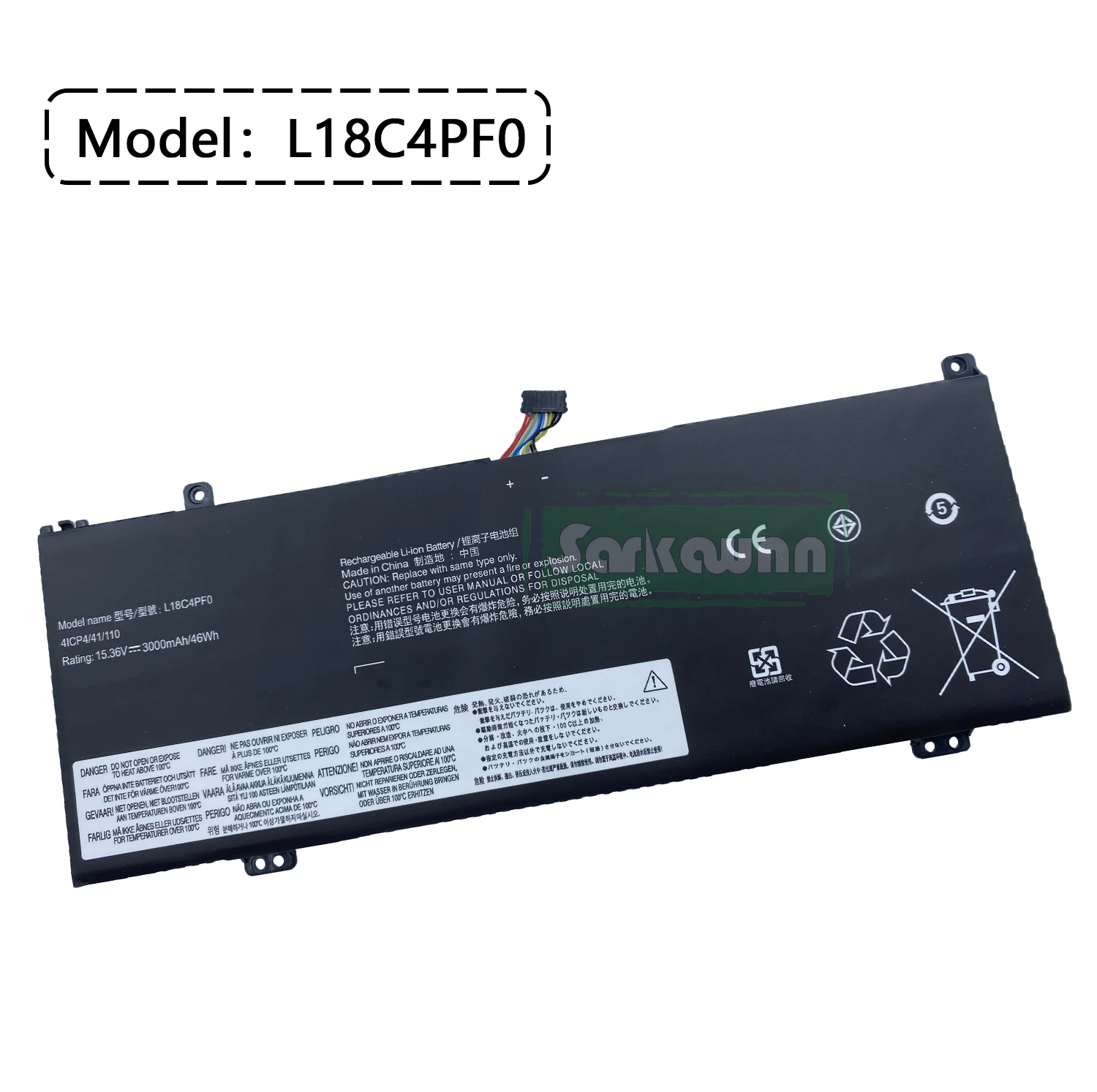 SARKAWNN 4CELLS L18C4PF0 Laptop Battery For S540-13-IWL S540-14-IWL S550-14-API S550-14-ARE ThinkBook 13S-IWL 13S-IML 13S-ARE