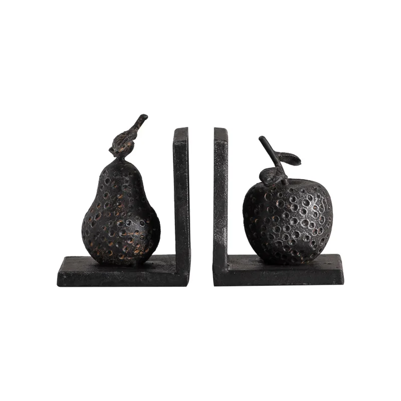 

Nordic minimalist style, iron casting craft fruit shape, black desktop bookshelf vertical clip