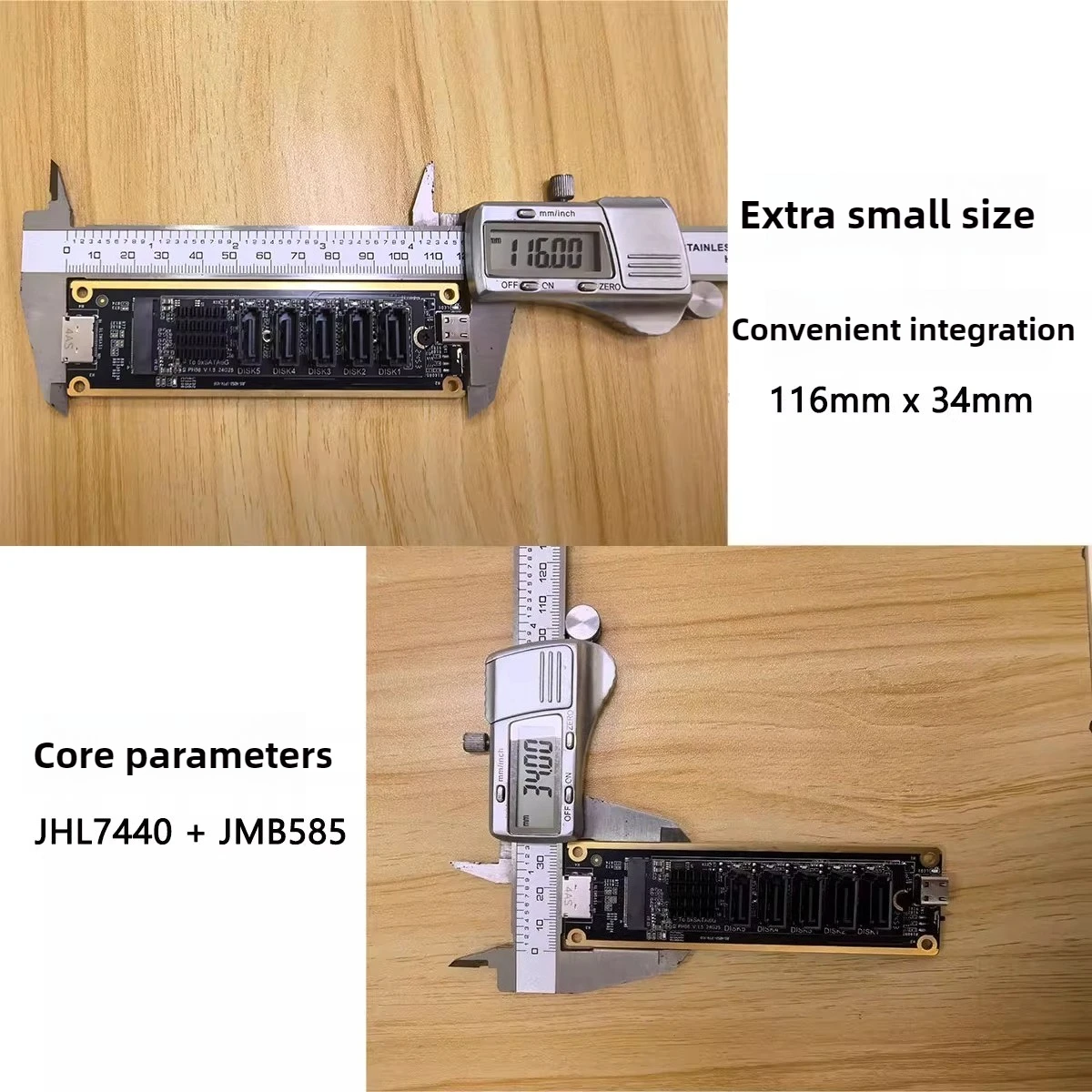Для Thunderbolt USB4 к 5 портов SATA3 JMB585 Плата расширения Дисковый массив Адаптерная плата PCIe к SATA, каждый канал 6 Гбит/с Высокая скорость