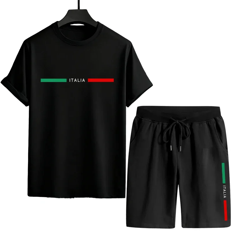 

2026 Mens T-shirt Tracksuit Print Summer Casual Wear Outdoor Sports Jogging Man Clothing Fashion SinglePiece Short Sleeve Shorts