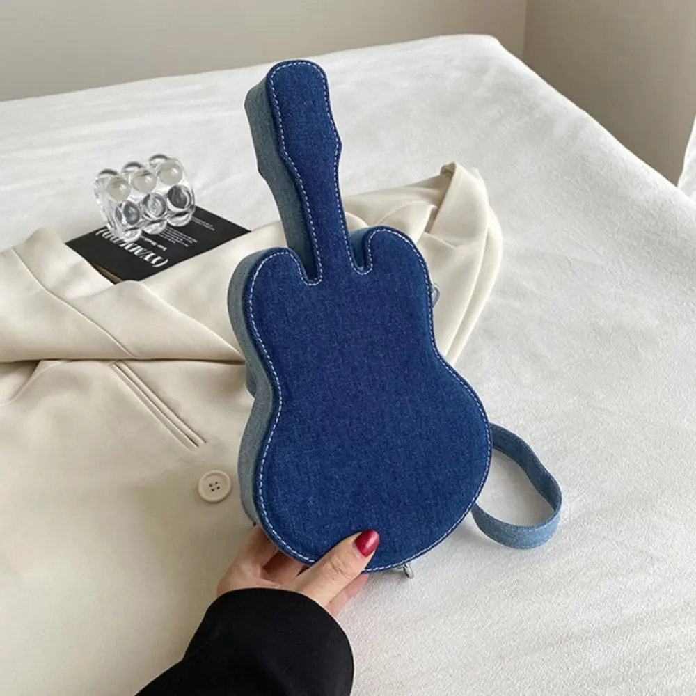 패셔너블 빈티지 기타 크로스바디 백 대용량 Y2K 데님 캔버스 백 캐주얼 핸드백 청바지 메신저 백 소녀용