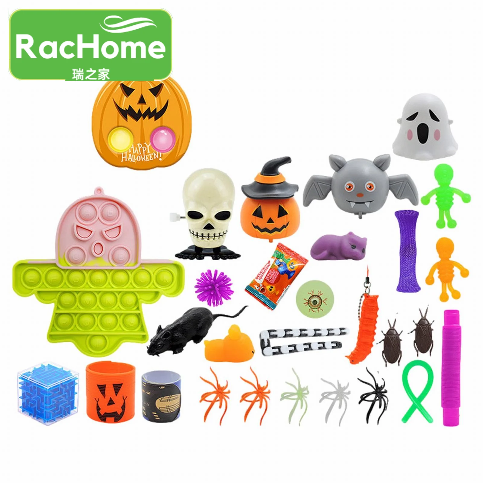 19 Pcs Halloween Squishy Toy Set Reduce Stress And Anxiety Decompression Toy Stress Reliefing Gift Funny Sensory Toys Set