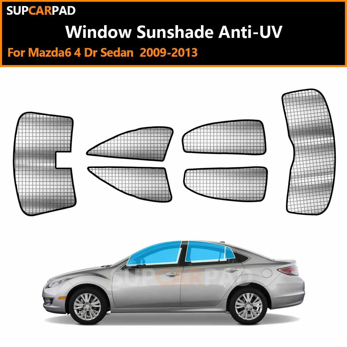 

Для Mazda6 4-дверный седан 2009-2013: Индивидуальные солнцезащитные шторки на окна автомобиля, анти-УФ, козырьки на окна, аксессуары