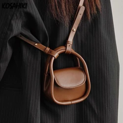 Solid Mini Headphone Bag Women 2024 Vintage Y2k Aesthetic All Match Shoulder Bags High-capacity Casual Trendy Handbags Crossbody