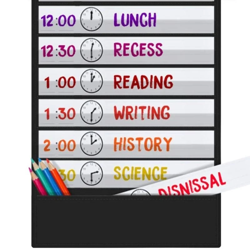 18 Pocket Calendar Chart 44x17inch Hanging Organizers Chart for Office School Classroom Decoration