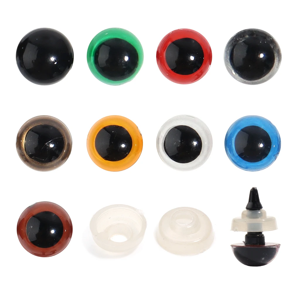50Pcs Eyeball  Plastic Plush Safety Eyes Amigurumi for Toys Kids Diy Craft Funny Toy Eyes Animal Doll Accessories 8-20mm