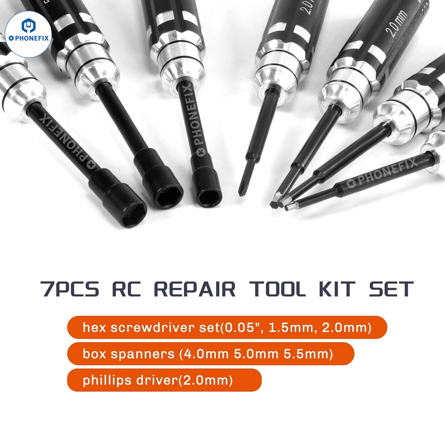 

7 in 1 Alloy Steel Screwdriver Kit Hex Screw Driver Box Spanners Dirvers Special Designed for RC Drone Car Helicopter Repair