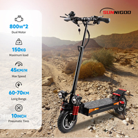 SUNNIGOO Electric Scooter Dual Motor Powerful Electric Kick Scooter Anti-skid Off Road Tire 45KM/H e Scooter 60-70km Long Range