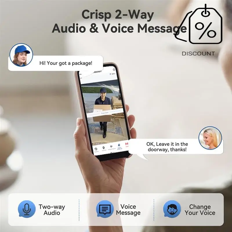 ABMF-Dual Doorbell Camera Wireless No Subscription,2K Smart Door Camera Wireless,With AI Human Detection, Night Vision