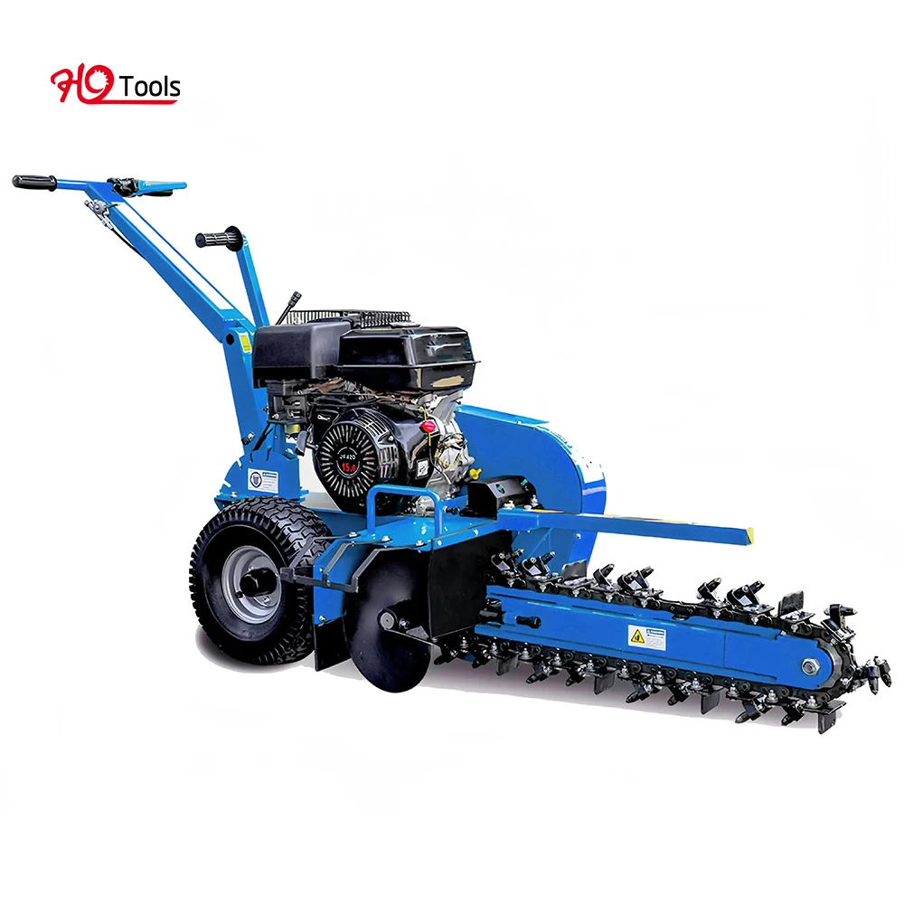 15hp Petrol Powered Professional Handled Cable Laying Small Mini Trencher Machine