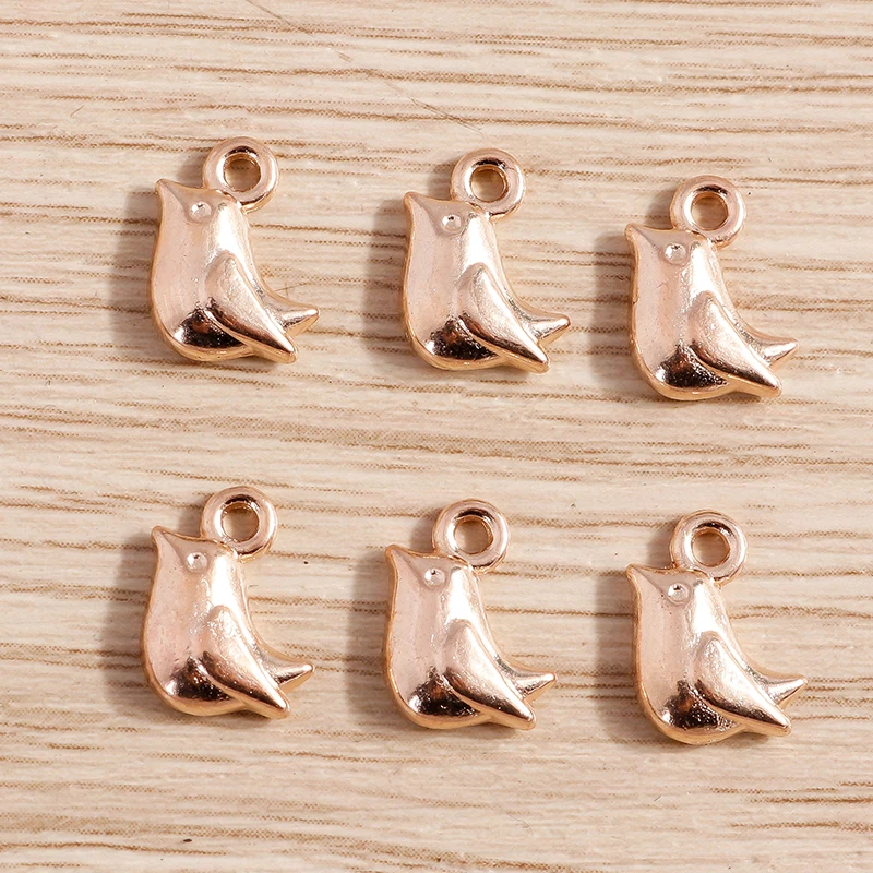 50pcs 8x11mm Cartoon Animal Charms Alloy Bird Charms Pendants for Jewelry Making Necklaces Earrings Bracelet DIY Crafts Supplies