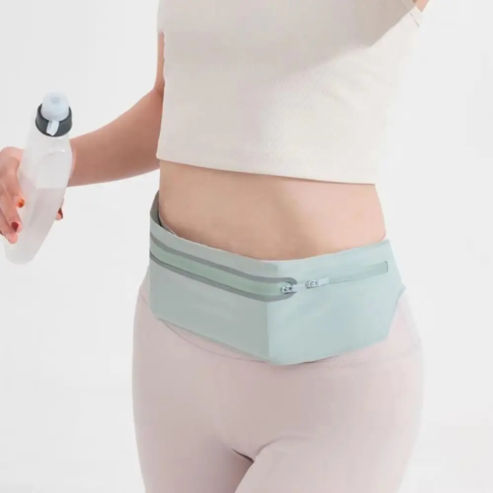 حزمة مراوح رياضية مقاومة للماء، شريط عاكس قابل للتعديل، حزام خصر للجري، سعة كبيرة، متعددة الجيوب