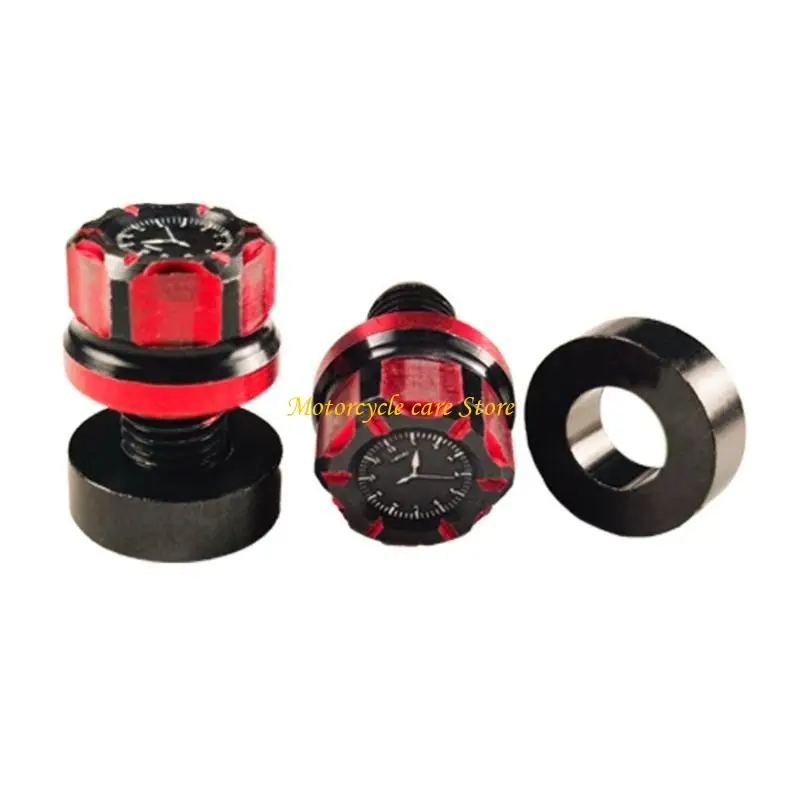 U75F 2 قطعة ثقب دراجة نارية مسامير مقاومة للصدأ العالمي الألومنيوم الرؤية الخلفية المقابس لمعظم دراجة نارية سكوتر