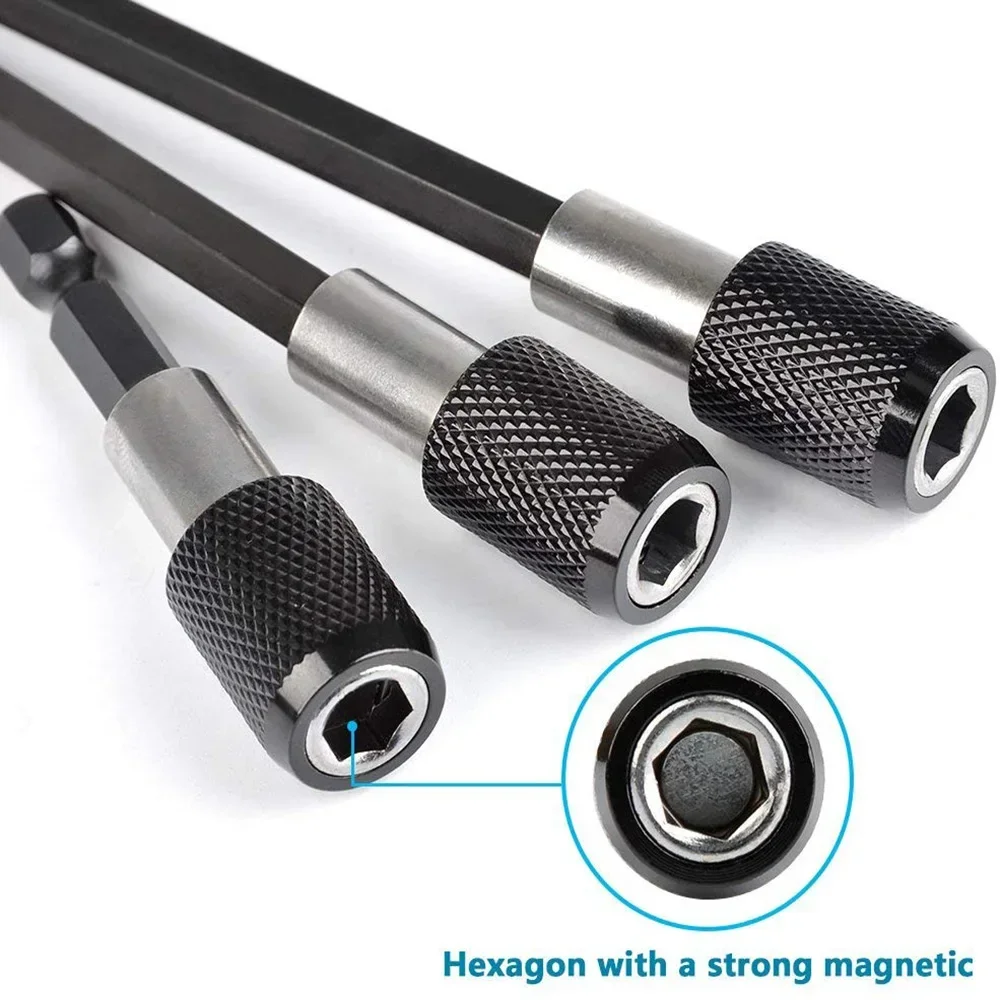 1/3PCS Magnetic Bit Holder Extension 60mm 100mm 150mm 1/4 Inch Hex Shank Quick Release Screwdriver Bit Holder Extension Bar