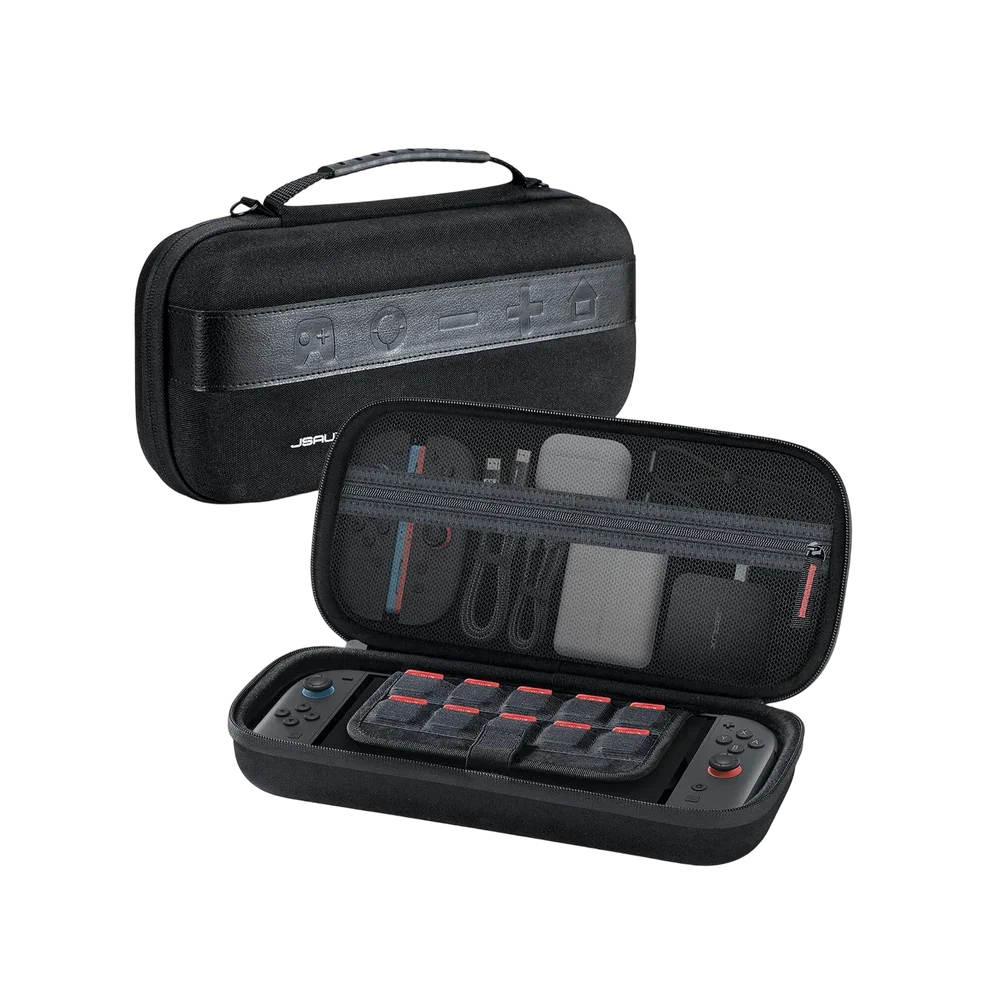 JSAUX MegaCarry Case for Switch 2 Game Consle Portable Hard Shell Storage Bag with Removable EVA Inserts, Large Capacity