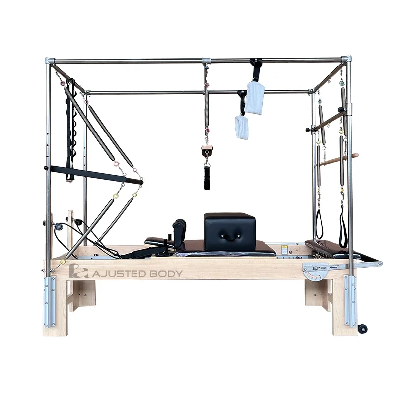 Deren pilates equipmentthree-in-one multifunkční odborný dřevo aparatura reformátor stroj dub pilates trapeze stůl cadill