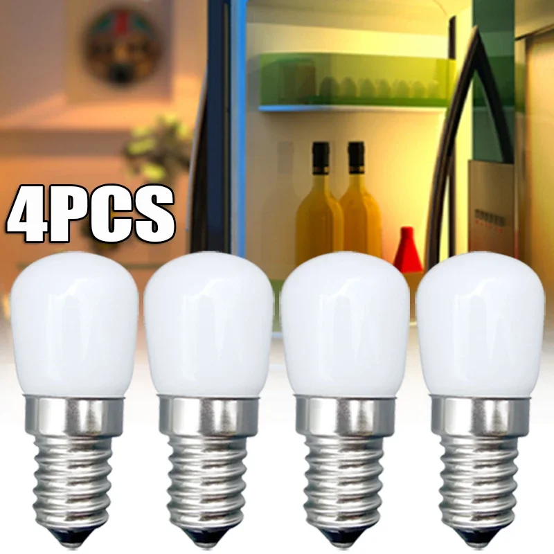 

2/4PCS E14 Light Bulbs Mini LED Refrigerator Light Bulbs 220V LED Refrigerator Lamp Screw Bulb for Refrigerator Display Cabinets