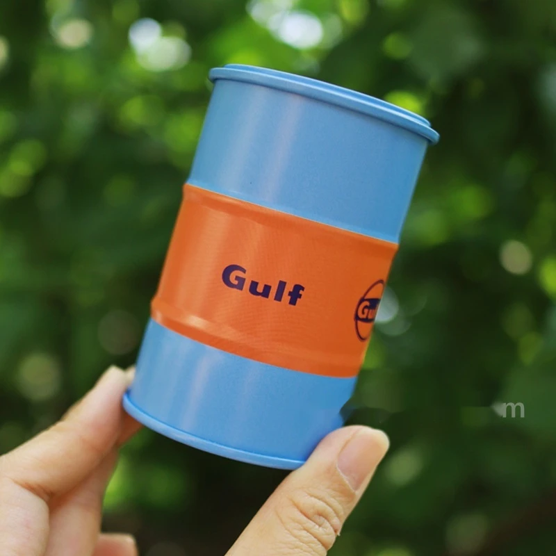 Gulf Oil Rennwagen-Lack Mikromodell Eisenbox Szenendekoration Schreibtisch-Ornament Aufbewahrungstank Heim- und Gartendekoration Handwerk – Detail 6