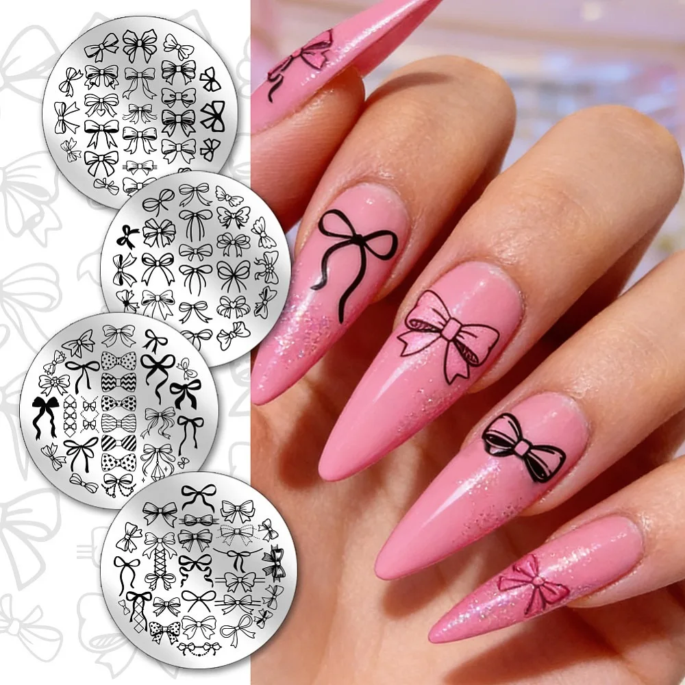 4pcs Bowknot Nail Stamping Plates Set