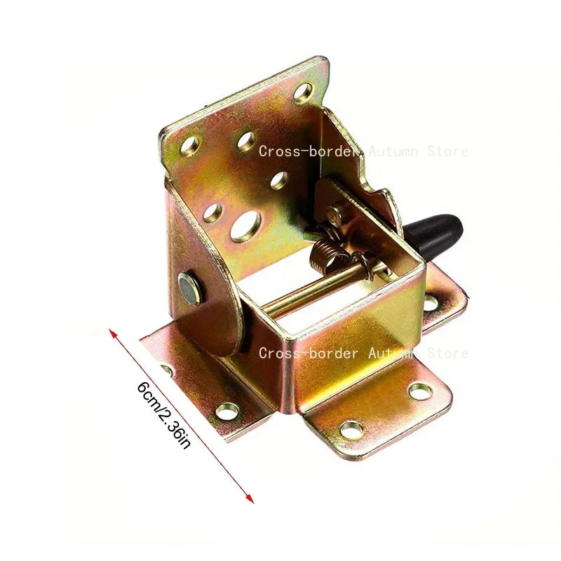 4pcs 90 Degree Folding Bracket Iron Folding Lock Self Lock Hinges Extension Table Chair Bed Leg Foldable Side brake hinges