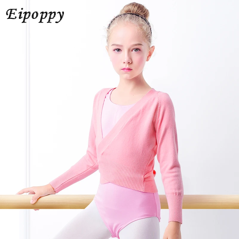 เสื้อสเวตเตอร์ถักสำหรับเด็กเล็กเด็กผู้หญิง, เสื้อโค้ทบัลเลต์ให้ความอบอุ่นสำหรับเต้นบัลเลต์ฤดูหนาวฤดูใบไม้ร่วง