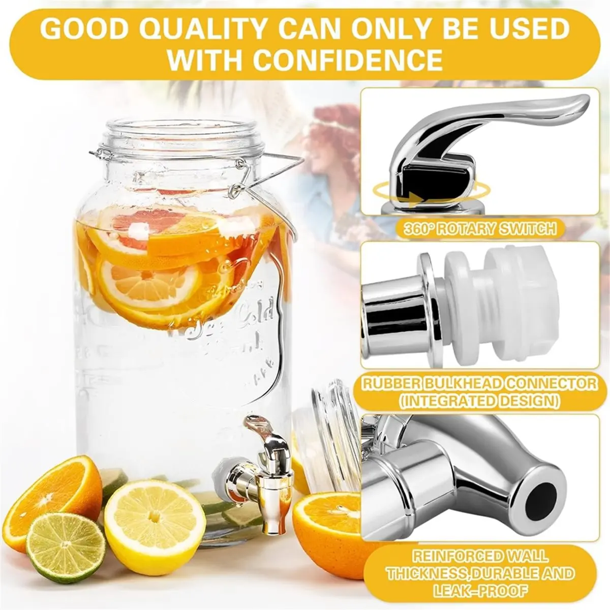 KSOL 2 Pack Beverage Dispenser Replacement Spout for Drink Dispenser Spigot,Push Style Spigot for Beverage Dispenser Carafe