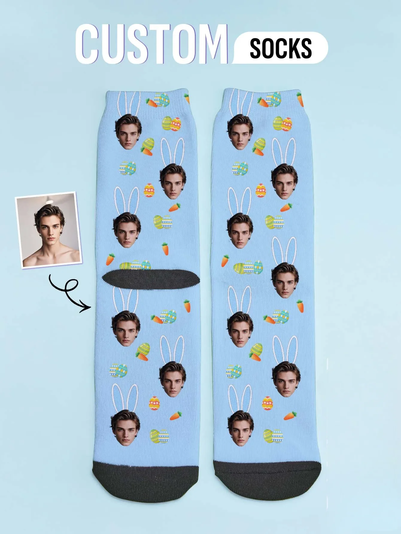 Custom Face Socks For Her Personalized Valentine Gift For Girlfriend Wife Couples Funny Photo Socks Anniversary Birthday