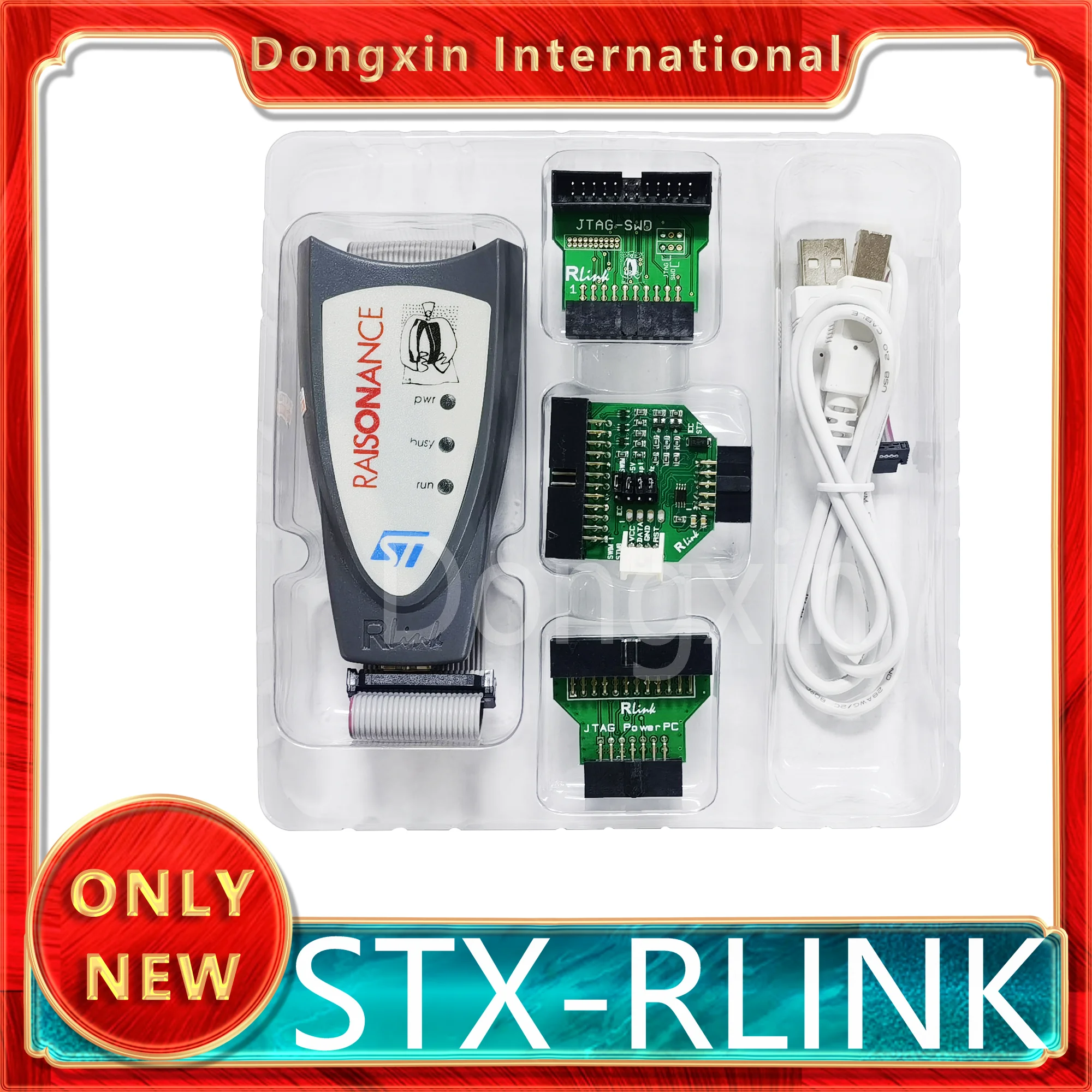 

Original STX-RLINK simulation programming download debugger adapter board STM32STR7 STR9 UPSD MCU