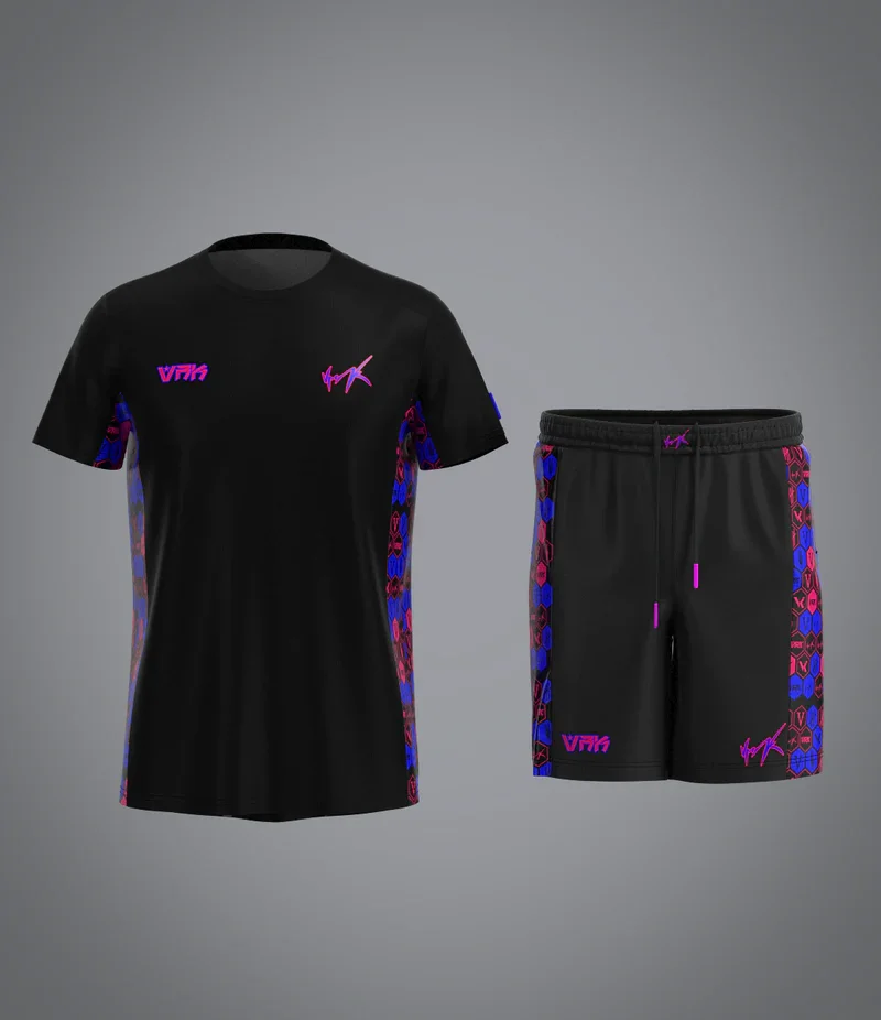VRK3D Lollipop Print Set Soft, Comfortable T-Shirt Men's Sports Cotton-Like Short Sleeve and Shorts Casual Summer Set