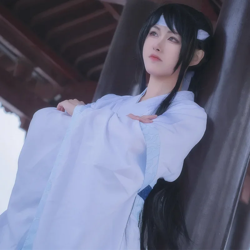 Grande Mestre do Cultivo Demoníaco Cosplay Traje, Peruca Hanfu Masculina, Mo Dao Zu Shi, Lan Sizhui, Lan Jingyi