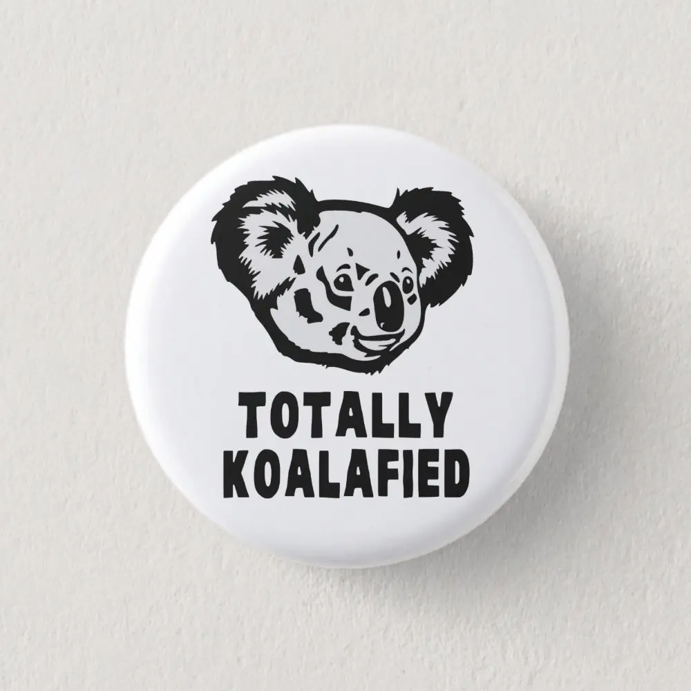 Totally Koalafied Koala  Soft Button Pin Cartoon Decor Lapel Pin Women Brooch Hat Funny Fashion Metal Collar Badge Creative